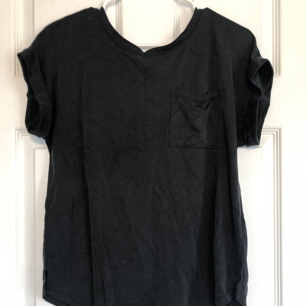 Dressy Black Pocket Tee